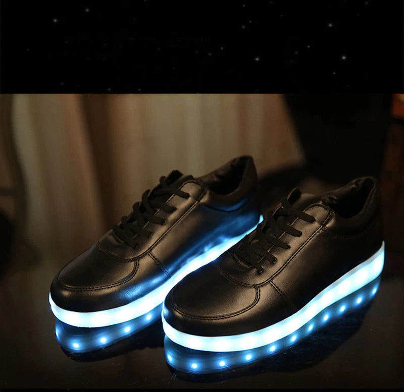 Men Women LED Lights Lace Up Luminous Sportswear Sneaker Luminous Casual Shoes