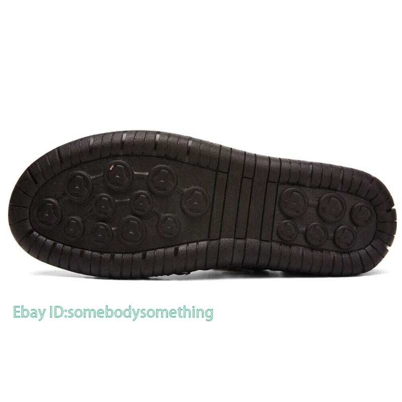 Mens Leather Sandals Water Shoes Summer Closed Toe Fisherman Beach Slippers Size