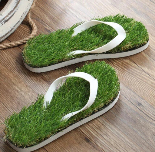 men's shoes flip flops grass  beach slippers lawn bath slippers