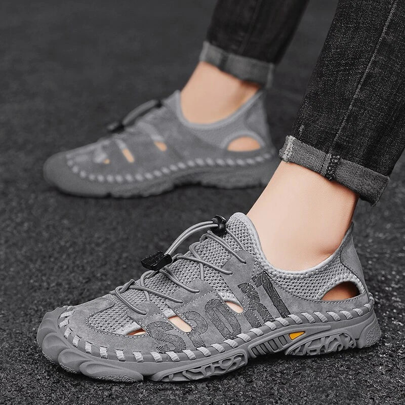 Men Sandals Breathable Slip-on Casual Beach Outdoor Non-slip Mesh Slippers