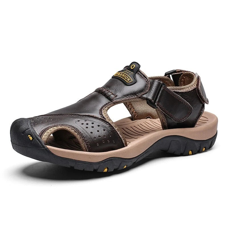 High Quality Men's Sandals Genuine Leather Beach Slippers Casual Shoes Sneakers