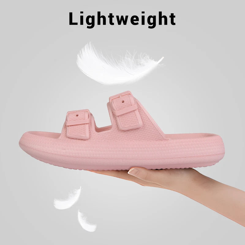 Cloud Slides for Women Men EVA Sandals Thick Sole Adjustable Buckles Slippers