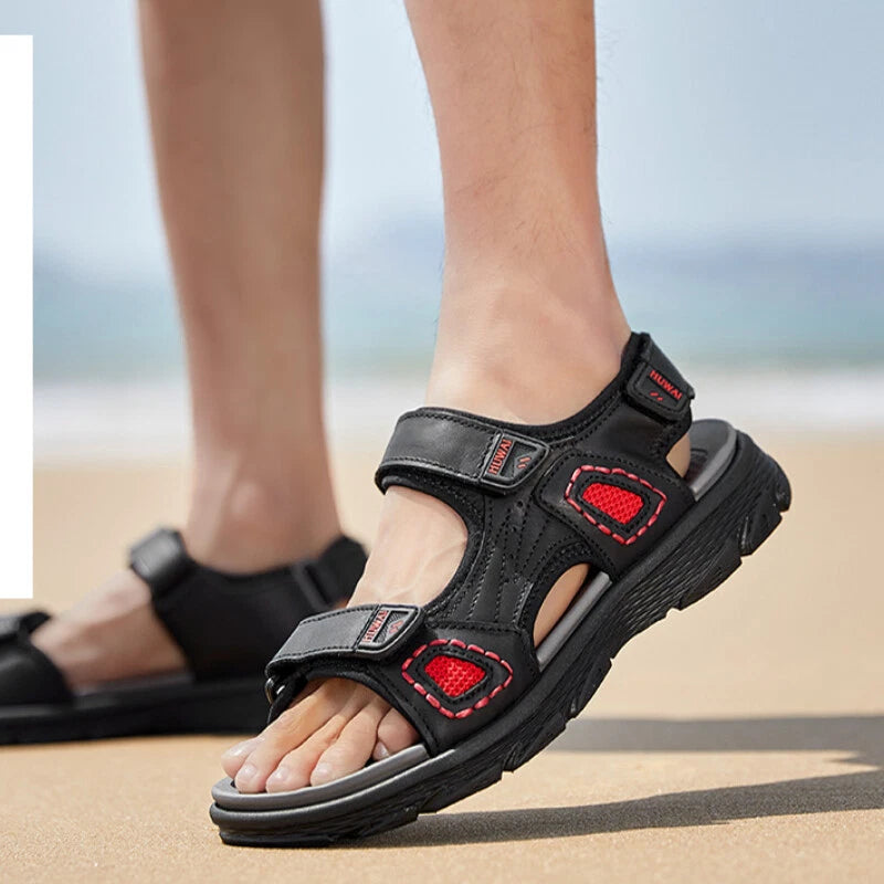 Men Leather Roman Summer Beach Sandals Non-slip Slippers Trekking Sneakers