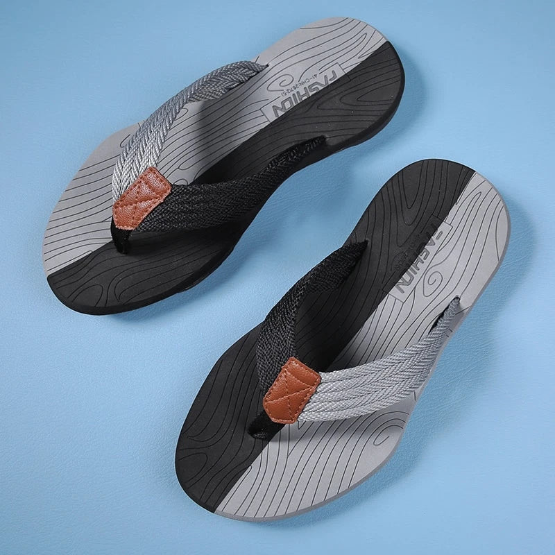 Mens Thong Flip Flops Sandals Fabric Comfort Beach Sandal Slippers US Size 7-15