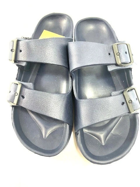 DL Men EVA Slides Sandals Adjustable Double Buckle Flat Sandals Slide SZ 11