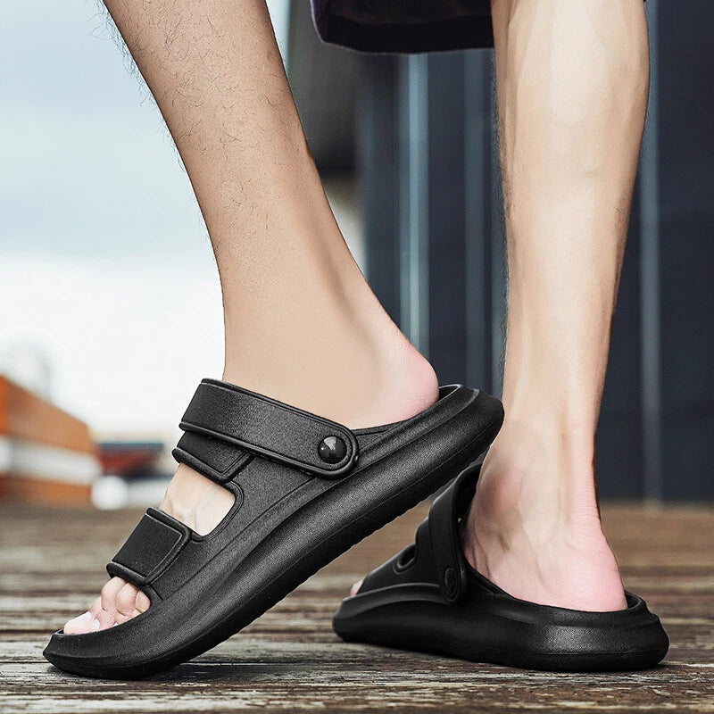 Mens Summer Slides Breathable Beach Sandals Flip Flops Mouth Slippers Soft US 11