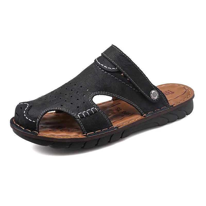 Men's Casual Genuine Leather Comfortable Sandals Outdoor Shoes Beach Slippers