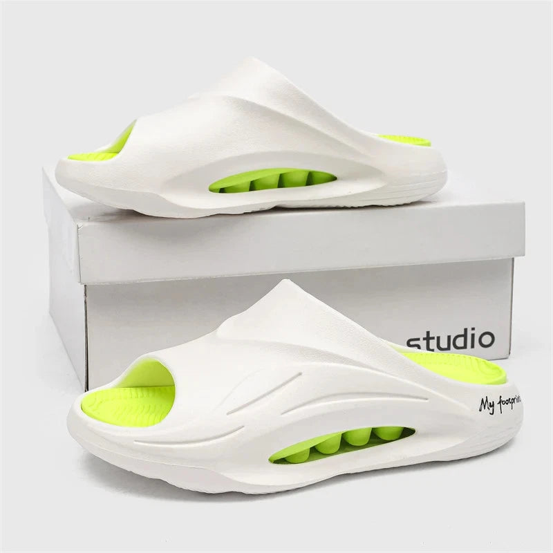 2025 New Men Massage Slippers Slides Indoor Outdoor Sandals Beach Casual