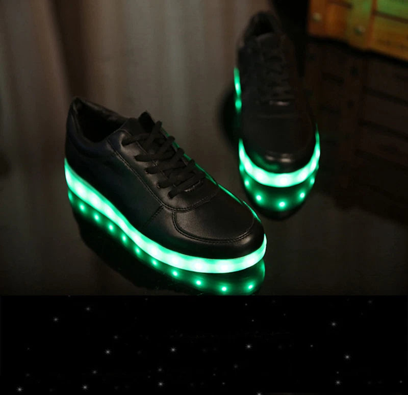 Men Women LED Lights Lace Up Luminous Sportswear Sneaker Luminous Casual Shoes