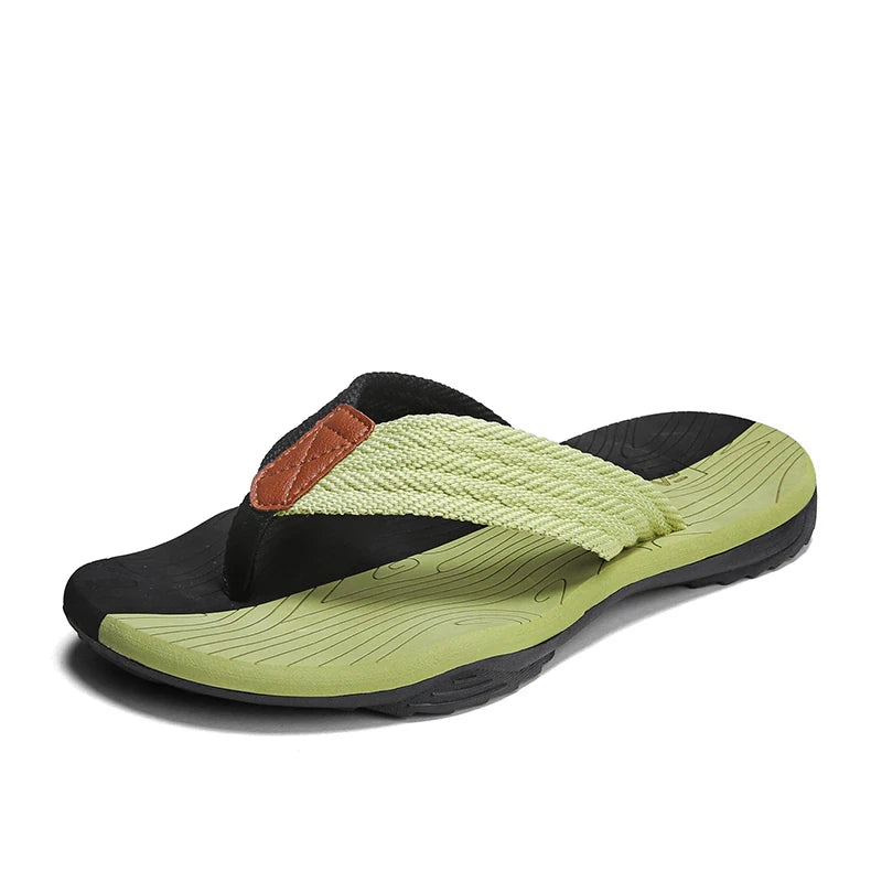 Mens Thong Flip Flops Sandals Fabric Comfort Beach Sandal Slippers US Size 7-15