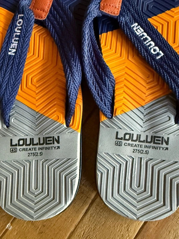 Mens Non Slip Flip Flops Size 45 US 11.5 Blue Orange Slippers Sandals Louluen