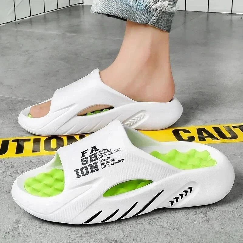 2024 Summer Men Massage Slippers Sides Indoor Outdoor Sandals Beach Casual Shoes