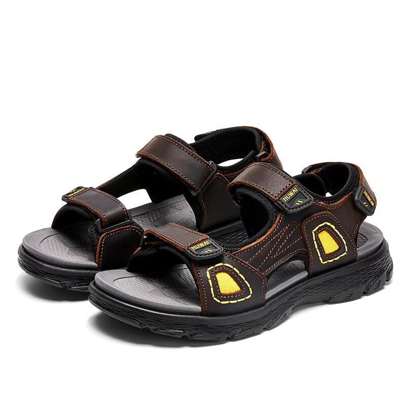 Men Leather Roman Summer Beach Sandals Non-slip Slippers Trekking Sneakers