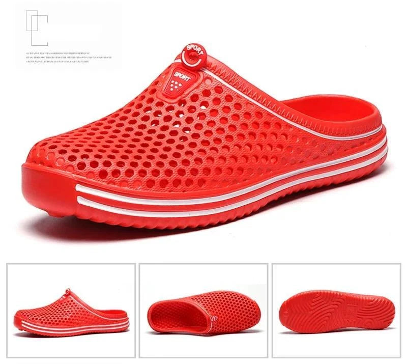 Men Shoes 2024 Beach Slippers Unisex Hollow Out Casual Women Beach Sandal Flip F