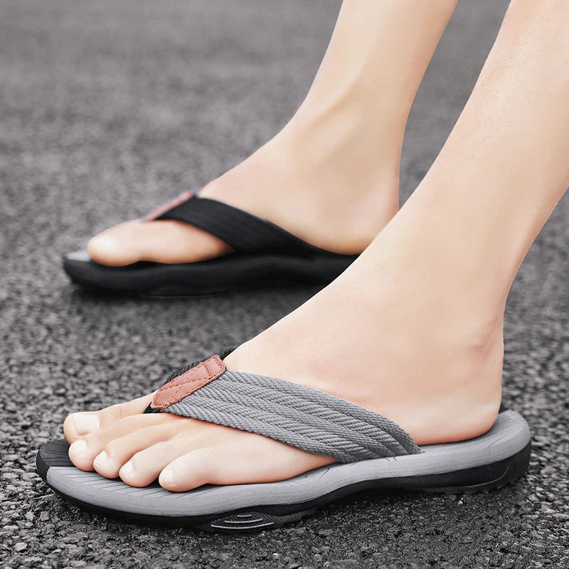 Mens Thong Flip Flops Sandals Fabric Comfort Beach Sandal Slippers US Size 7-15