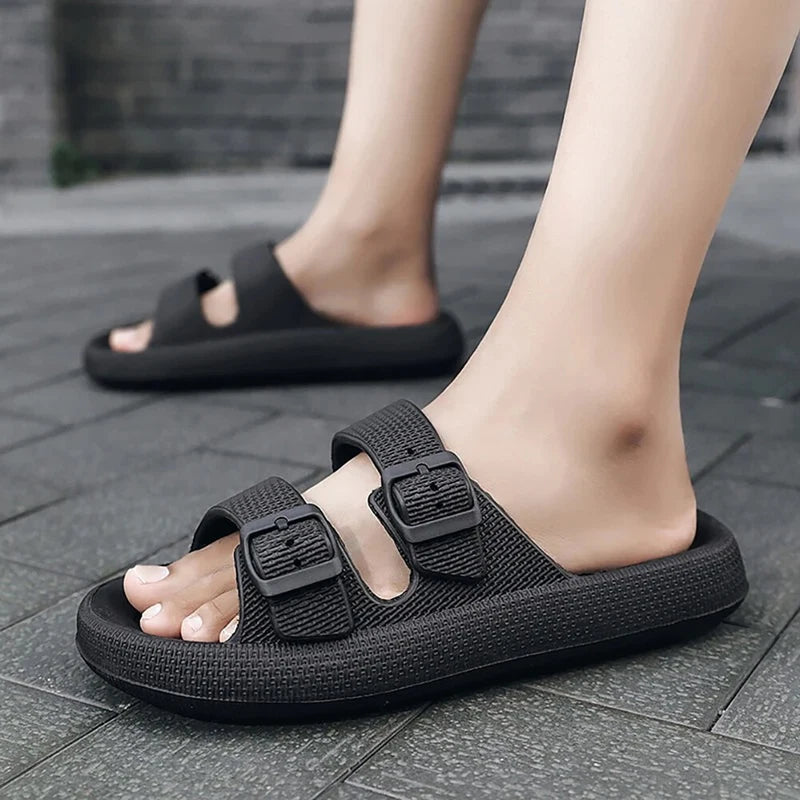 Cloud Slides for Women Men EVA Sandals Thick Sole Adjustable Buckles Slippers