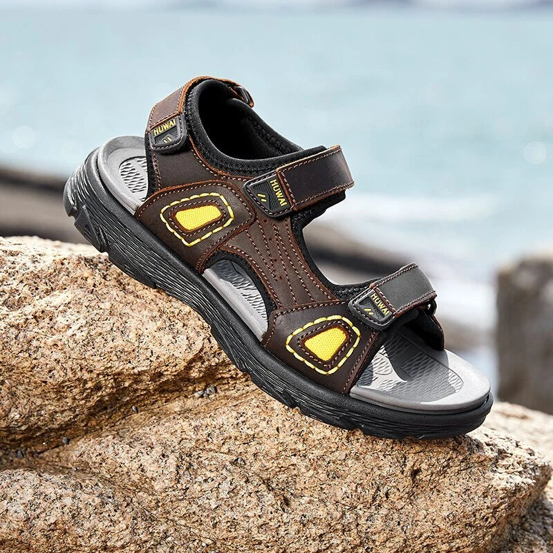 Men Leather Roman Summer Beach Sandals Non-slip Slippers Trekking Sneakers
