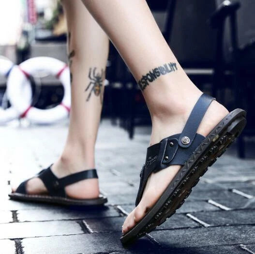 Men's Casual Sandals Flats Flip Flops Open Toe Slippers Slingbacks Beach Summer