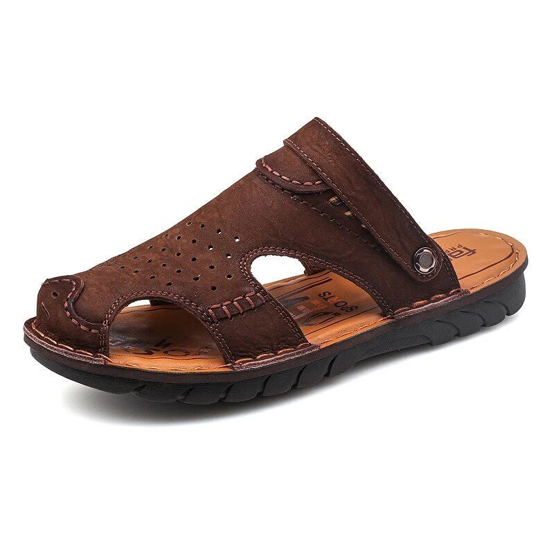 Men's Casual Genuine Leather Comfortable Sandals Outdoor Shoes Beach Slippers