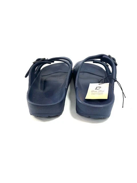 DL Men EVA Slides Sandals Adjustable Double Buckle Flat Sandals Slide SZ 11
