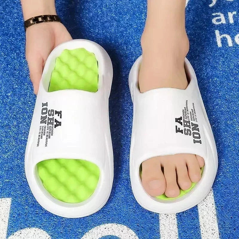 2024 Summer Men Massage Slippers Sides Indoor Outdoor Sandals Beach Casual Shoes