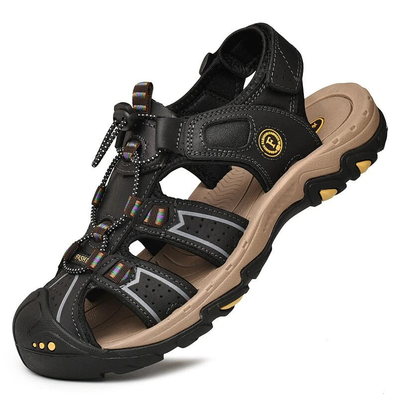 Genuine Leather Men Sandals Summer Beach Slipper Fashion Casual Sneakers