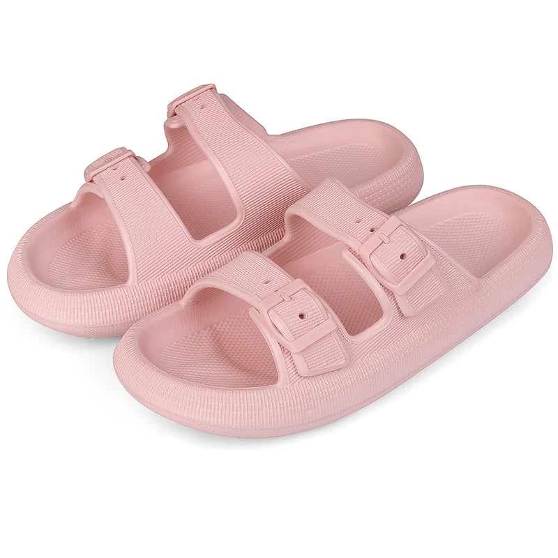 Cloud Slides for Women Men EVA Sandals Thick Sole Adjustable Buckles Slippers