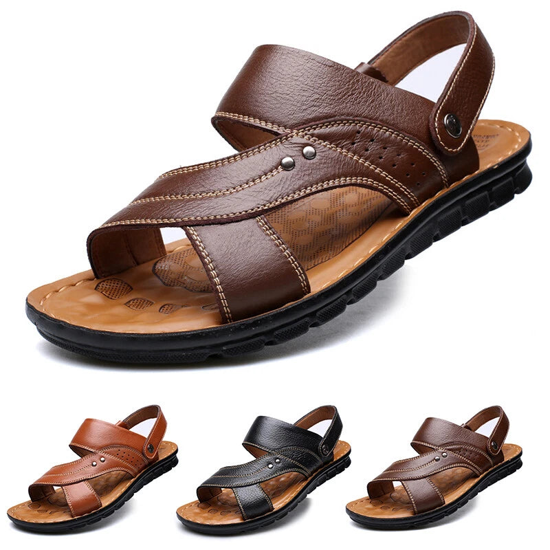 NEW Mens Summer Gladiator Casual Beach Slip On Fisherman Sandals Slippers Shoes