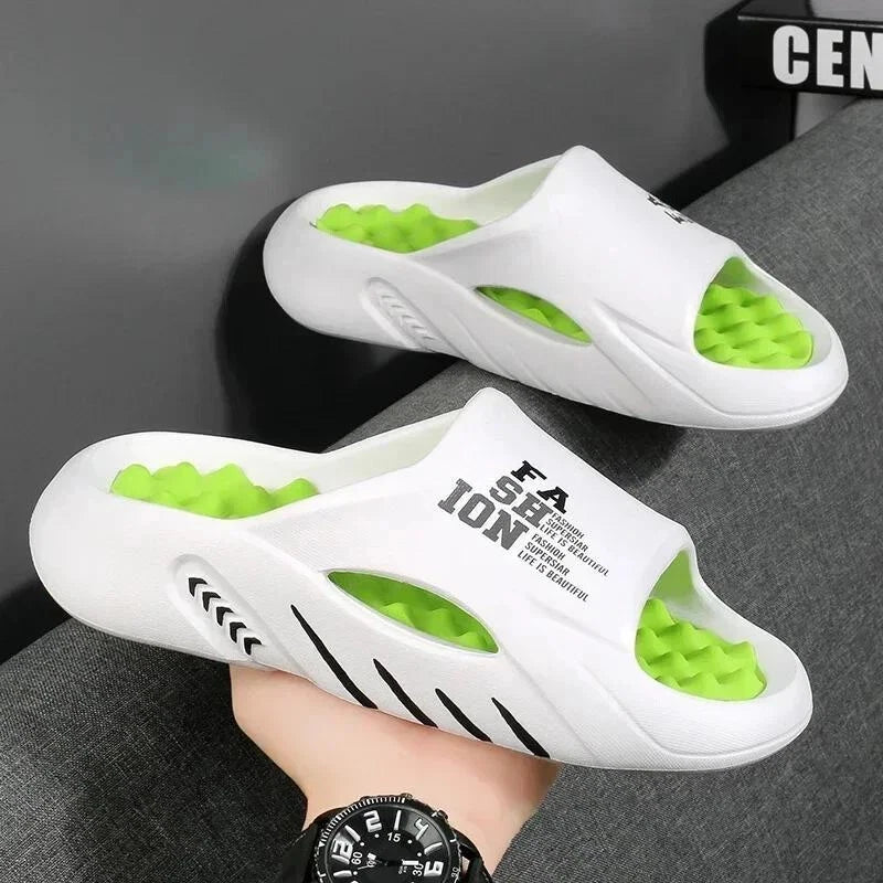 2024 Summer Men Massage Slippers Sides Indoor Outdoor Sandals Beach Casual Shoes