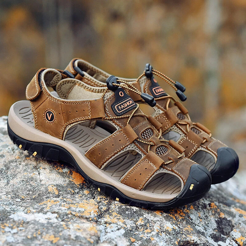 Men Sandals Summer Anti-collision Toe Treking Casual Shoes Hiking Beach Slippers