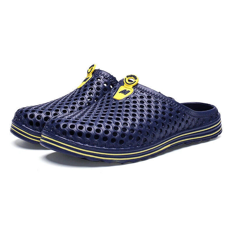 Men Women Breathable Slippers Closed Toe Hollow Out Beach Garden Slides Sandals