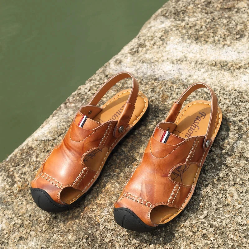 Men's Sandals Summer Breathable Beach Slippers Outdoor Sandals Flat Casual Shoes