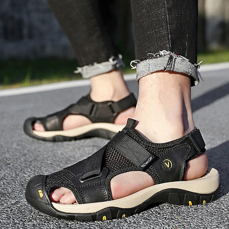 Mesh Beach Slippers Men's Walking Sport Sandals Breathable Casual Shoes