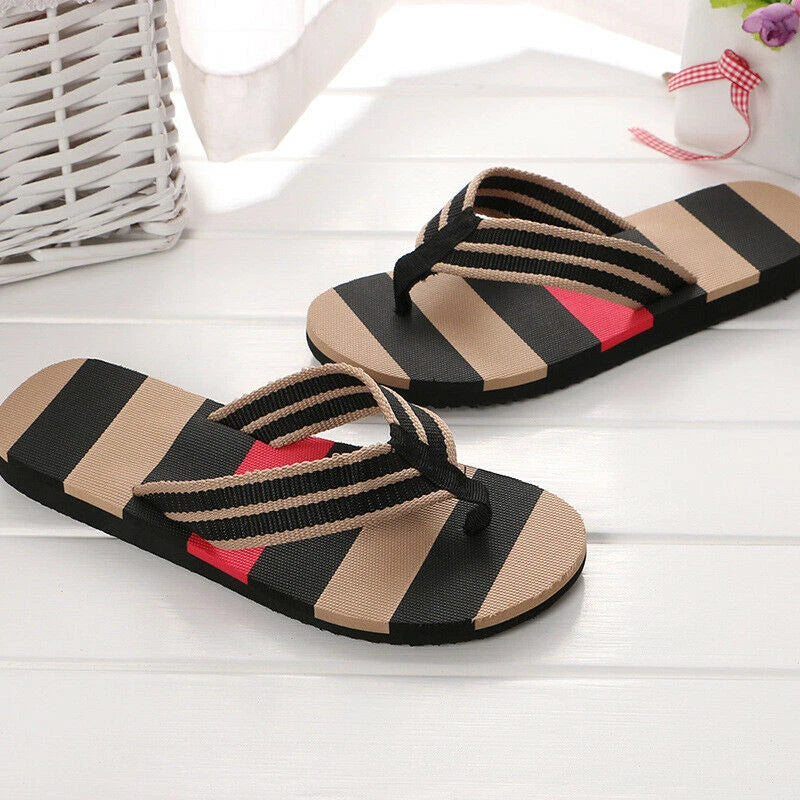 Mens Flat Beach Flip Flops Slippers Shoes Indoor Outdoor Sandals Casual Home