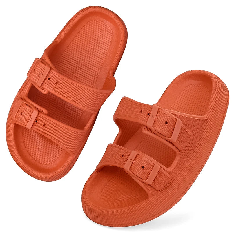 Cloud Slides for Women Men EVA Sandals Thick Sole Adjustable Buckles Slippers