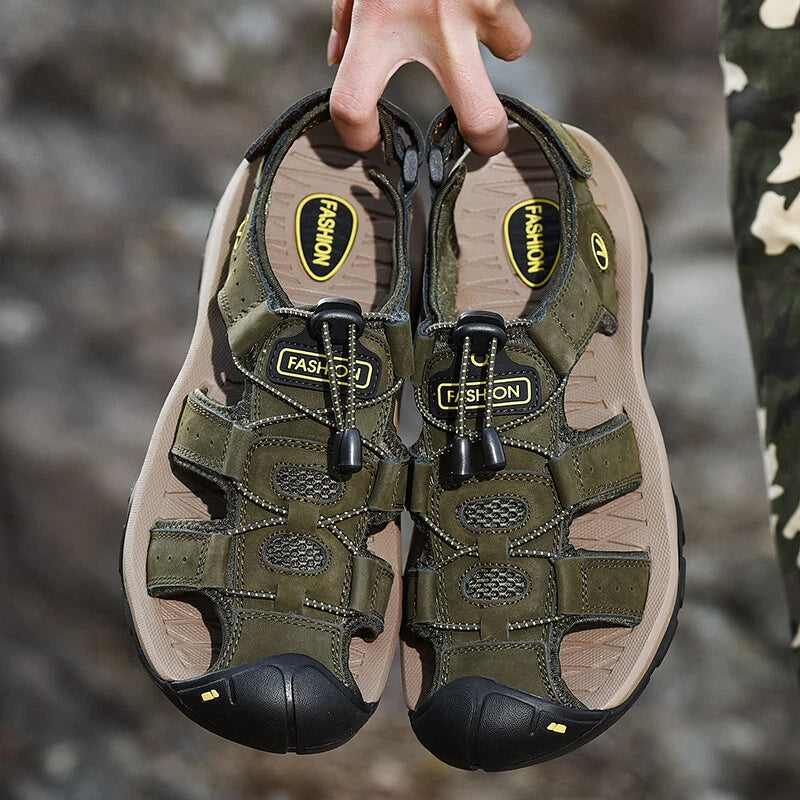 Men Sandals Summer Anti-collision Toe Treking Casual Shoes Hiking Beach Slippers