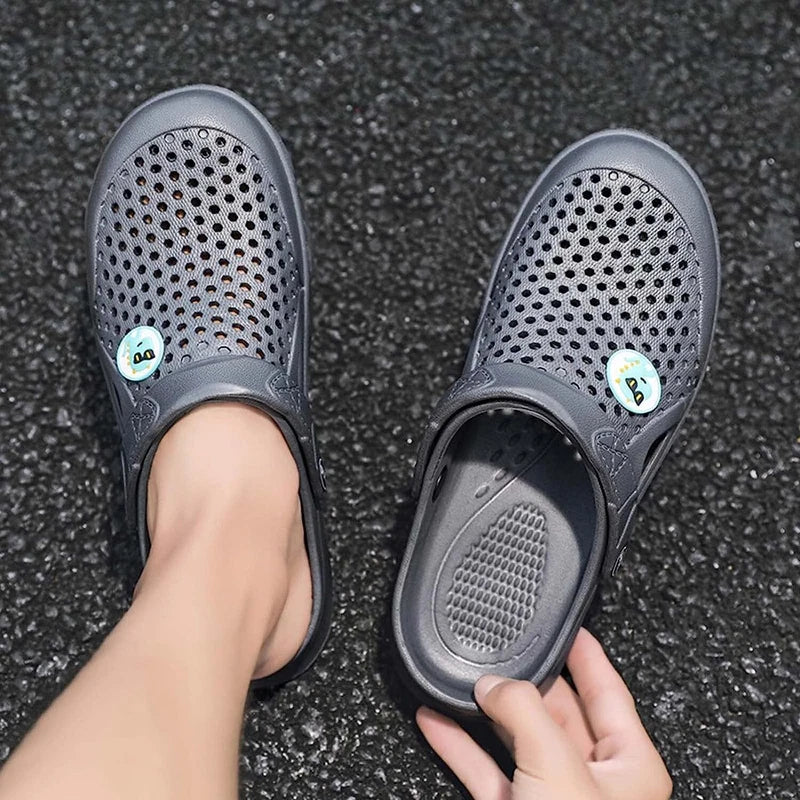 Mens Garden Clogs Slip on Sandals Pool Beach Shoes Home Slippers Shower Slides
