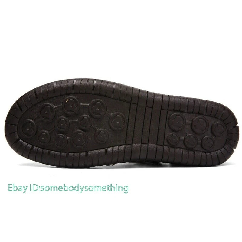 Mens Leather Sandals Water Shoes Summer Closed Toe Fisherman Beach Slippers Size
