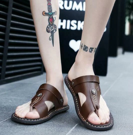 Men's Casual Sandals Flats Flip Flops Open Toe Slippers Slingbacks Beach Summer