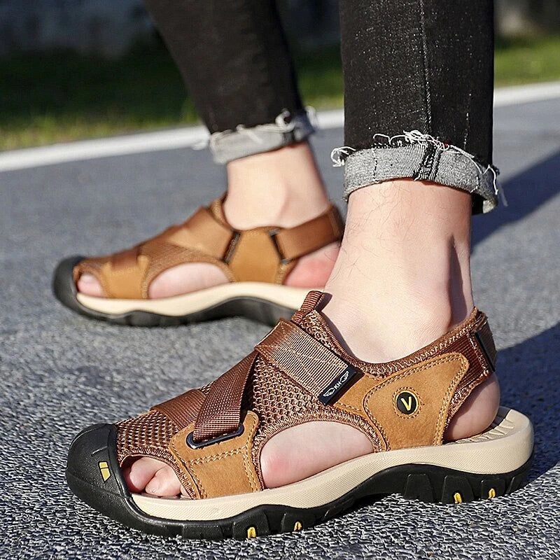 Mesh Beach Slippers Men's Walking Sport Sandals Breathable Casual Shoes