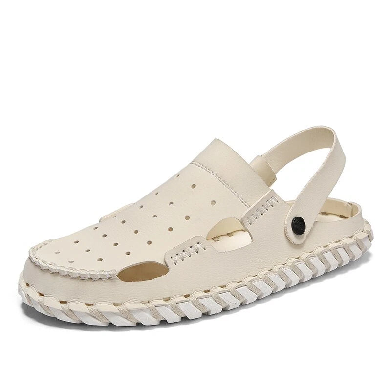 Summer Men's Beach Slippers Outdoor Water Genuine Leather Sandals Casual Shoes