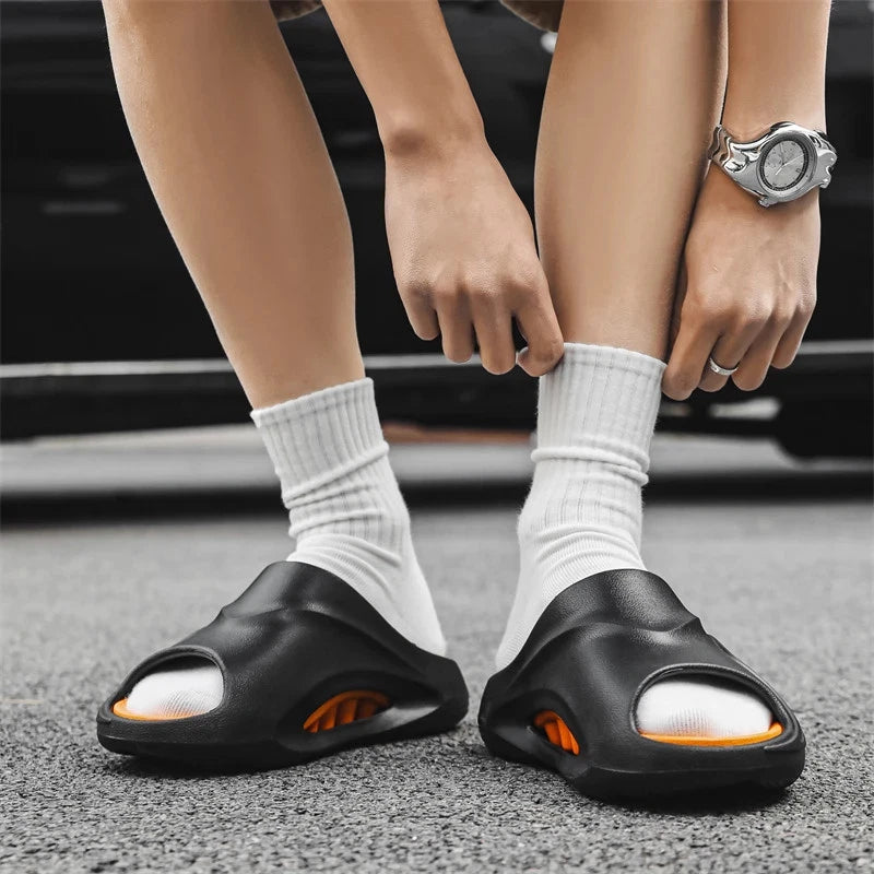 2025 New Men Massage Slippers Slides Indoor Outdoor Sandals Beach Casual