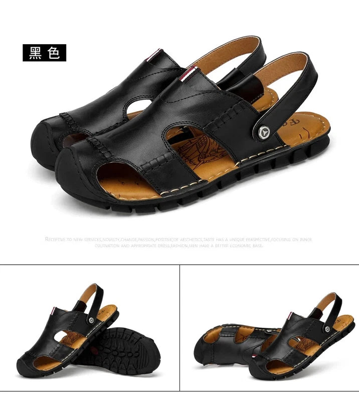 Men's Sandals Summer Breathable Beach Slippers Outdoor Sandals Flat Casual Shoes