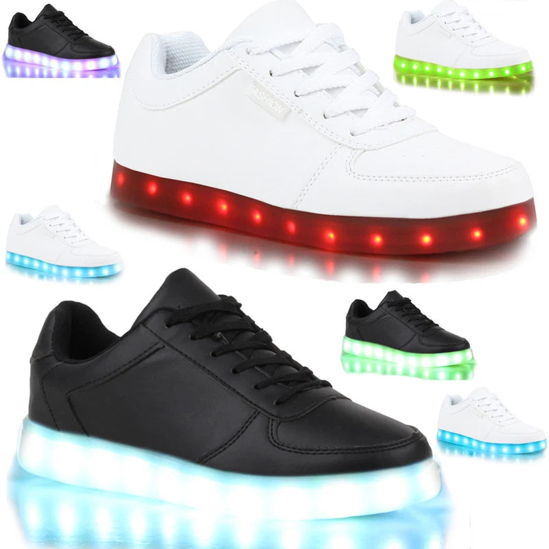 Men Women LED Lights Lace Up Luminous Sportswear Sneaker Luminous Casual Shoes