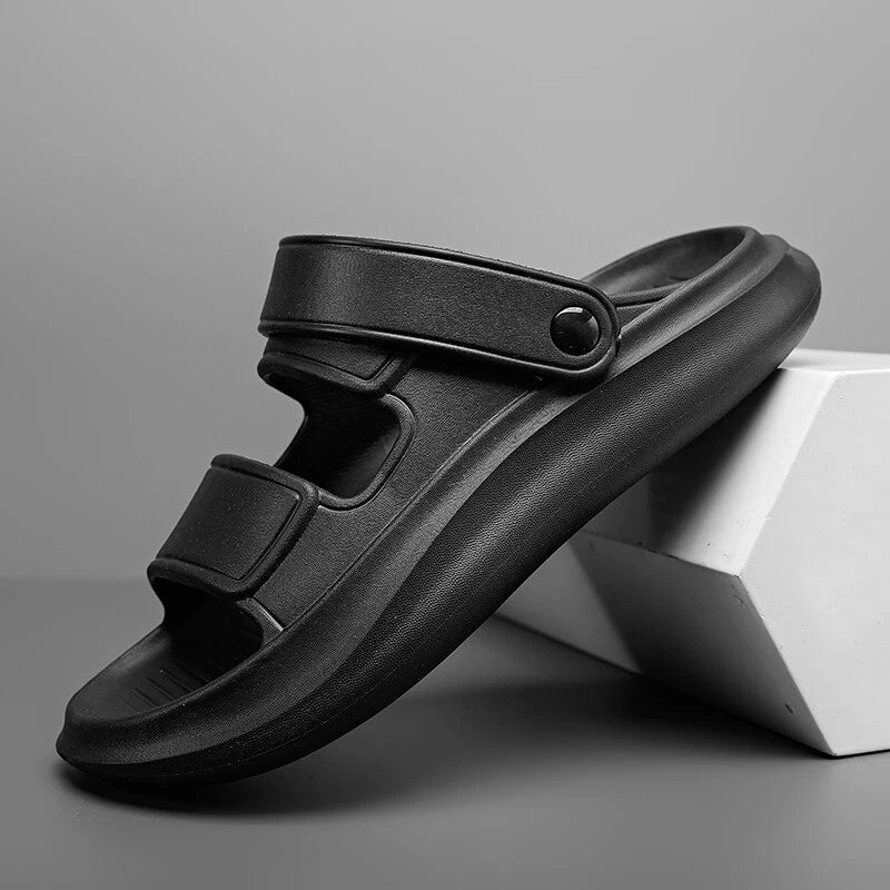 Mens Summer Slides Breathable Beach Sandals Flip Flops Mouth Slippers Soft US 11