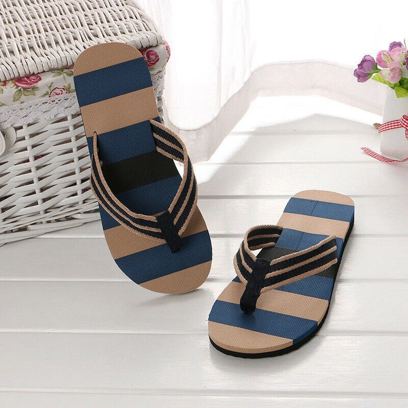 Mens Flat Beach Flip Flops Slippers Shoes Indoor Outdoor Sandals Casual Home
