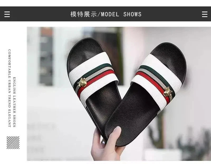 NEW Summer Slides Breathable Beach Sandals Flip Flops Mouth Men's Slippers Soft