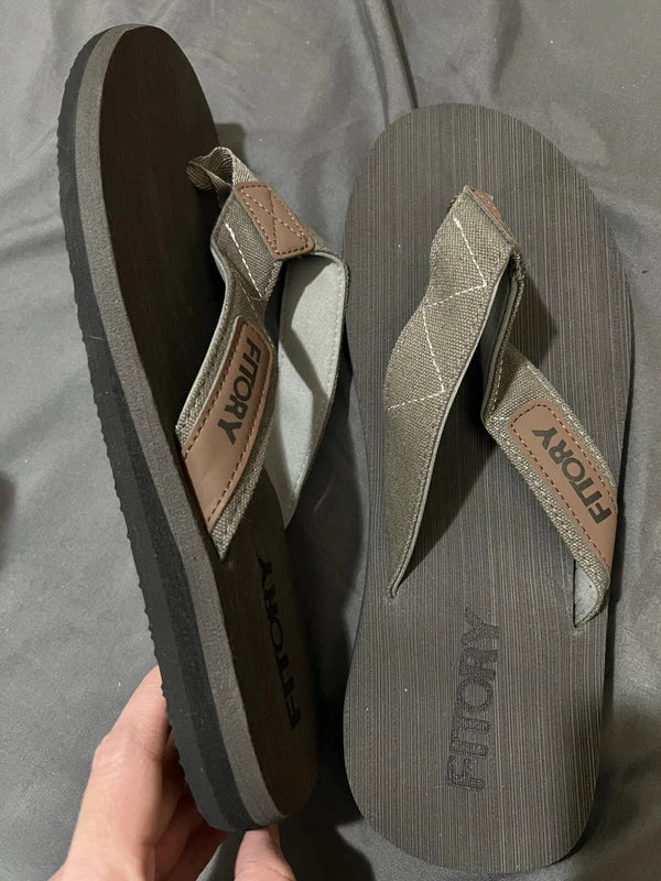 Men's Flip-Flops, Thongs Sandals Comfort Slippers for Beach Size US12/EU45/UK11