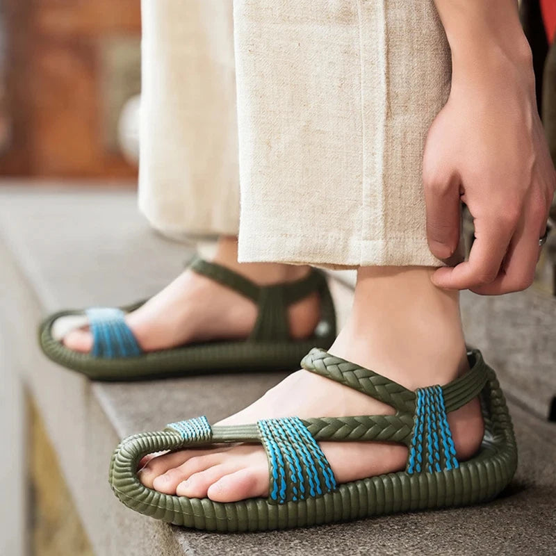 Men's Classic Summer Gladiator Sandals - Lightweight EVA Flip Flops Beach Slides