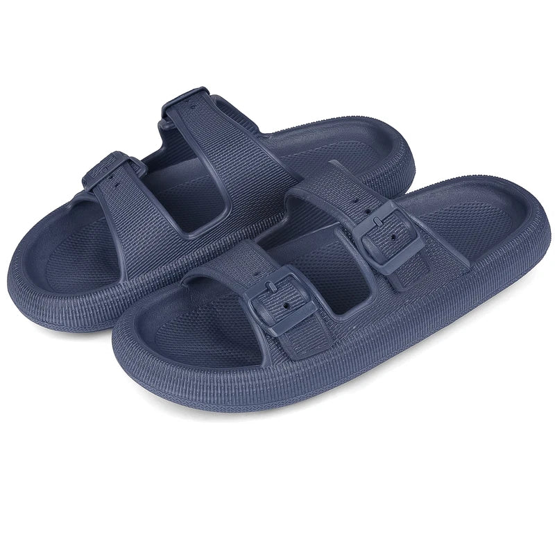 Cloud Slides for Women Men EVA Sandals Thick Sole Adjustable Buckles Slippers